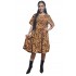 Rochie Marime Mare din material tip piersica, lejera si vaporoasa animal print Emily
