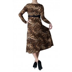 Rochie Cu Imprimeu Animal Print Maro Cu Crem Scarlett