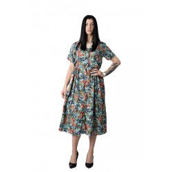 Rochia Adda Din Vascoza Turcoaz Cu imprimeu Floral
