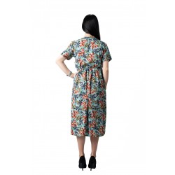 Rochia Adda Din Vascoza Turcoaz Cu imprimeu Floral