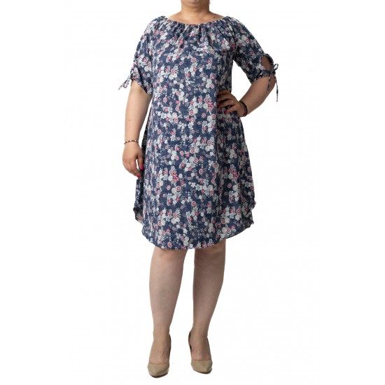 Rochie Marime Mare Bleumarin Cu Imprimeu Floral Alice