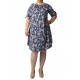 Rochie Marime Mare Bleumarin Cu Imprimeu Floral Alice