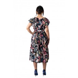 Rochie Vaporoasa Imprimeu Floral Negru Joly Rochie Vaporoasa Imprimeu Floral Negru Joly