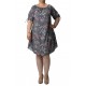 Rochie Marime Mare Gri Cu Imprimeu Floral Roz Alice Rochie Marime Mare Gri Cu Imprimeu Floral Roz Alice