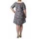 Rochie Marime Mare Gri Cu Imprimeu Floral Roz Alice Rochie Marime Mare Gri Cu Imprimeu Floral Roz Alice