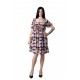 Rochia Carla Din Material Tip Piersica imprimeu mov fagure multicolor, talie elastica Rochia Carla Din Material Tip Piersica imprimeu mov fagure multicolor, talie elastica