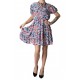Rochia Athena imprimeu floral multicolor, talie elastica Rochia Athena imprimeu floral multicolor, talie elastica
