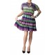 Rochia Athena imprimeu abstract multicolor, talie elastica