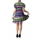 Rochia Athena imprimeu abstract multicolor, talie elastica