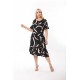 Rochie Alysa Marime Mare Din Bumbac Neagra cu Crem Rochie Alysa Marime Mare Din Bumbac Neagra cu Crem