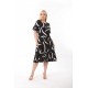 Rochie Alysa Marime Mare Din Bumbac Neagra cu Crem Rochie Alysa Marime Mare Din Bumbac Neagra cu Crem