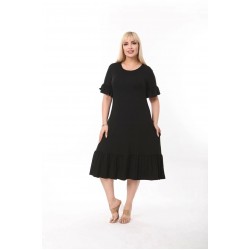Rochie Alysa Marime Mare Din Bumbac Neagra