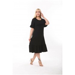 Rochie Alysa Marime Mare Din Bumbac Neagra