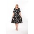 Rochie Alysa Marime Mare Din Bumbac Neagra cu Crem