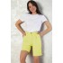 Pantaloni scurti de dama eleganti din stofa: Refined Yellow Lemon cu un twist sofisticat