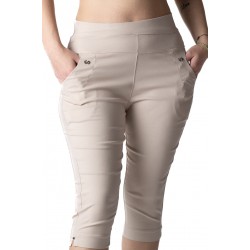 Pantaloni Dama Trei Sferturi 3/4, Crem,Masura Mare