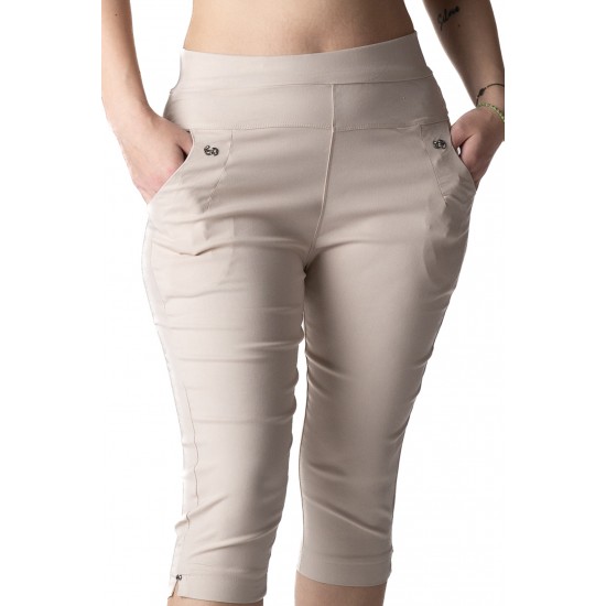 Pantaloni Dama Trei Sferturi 3/4, Crem,Masura Mare