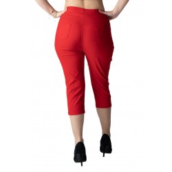 Pantaloni Dama Trei Sferturi 3/4, Rosii,Masura Mare