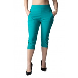 Pantaloni Dama Trei Sferturi 3/4, Turcoaz,Masura Mare