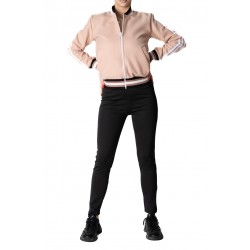 Geaca de dama Oxford Crem cu 3 Dungi albe