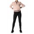 Geaca de dama Oxford Crem cu 3 Dungi albe