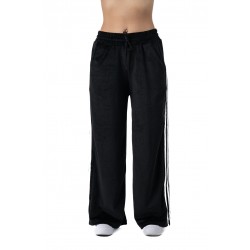 Pantaloni Trening Negri din Catifea Pufoasa Marime Mare Largi
