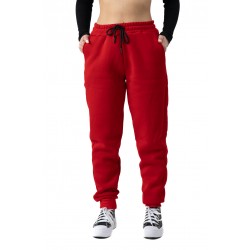 Pantaloni de Trening pentru Femei Din Bumbac Gros Vatuiti Rosu