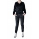 Trening Catifea Dama Din 2 Piese cu Pantaloni sI Bluza Negru , Clover Trening Catifea Dama Din 2 Piese cu Pantaloni sI Bluza Negru , Clover