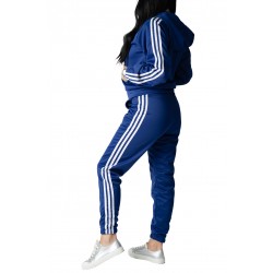Compleu Dama Din 2 Piese cu Pantaloni sI Bluza Cu Fermoar Albastru ,Selena Compleu Dama Din 2 Piese cu Pantaloni sI Bluza Cu Fermoar Albastru ,Selena