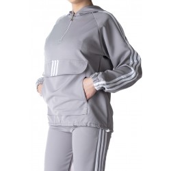 Trening Dama Gri cu Dungi Albe Aida