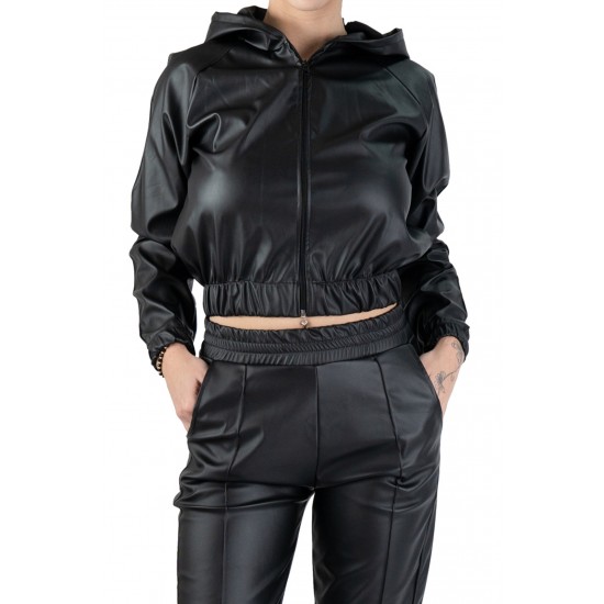 Trening Dama Negru Din Piele Ecologica Josephine Trening Dama Negru Din Piele Ecologica Josephine