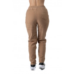 Pantaloni Dama Din Bumac Grosi Plusati pe Interior Samantha, Crem Pantaloni Dama Din Bumac Grosi Plusati pe Interior Samantha, Crem